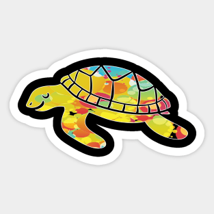 Cool turtle sea mandala t-shirt Sticker